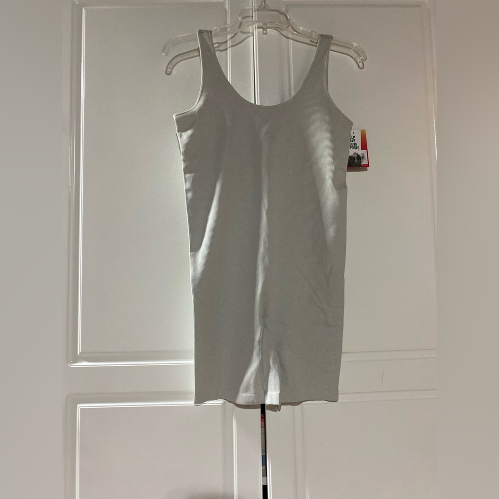 DSG Light Gray Ribbed Tank Romper